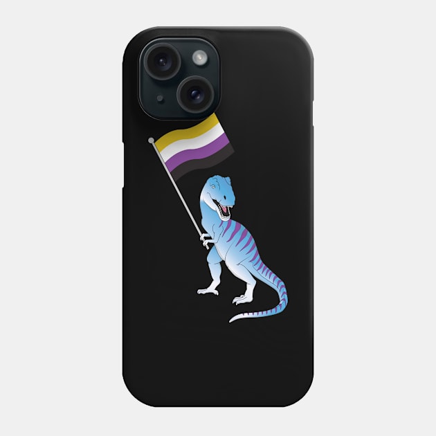 Nonbinary Flag Dinosaur LGBTQIA Pan Pride LGBT Nonbinary Decal Phone Case by Shirtsurf