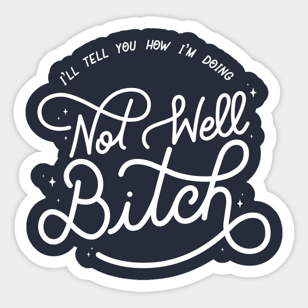 Not Well Bitch Real Housewives Car Laptop DECAL