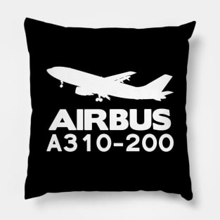 Airbus A310-200 Silhouette Print (White) Pillow