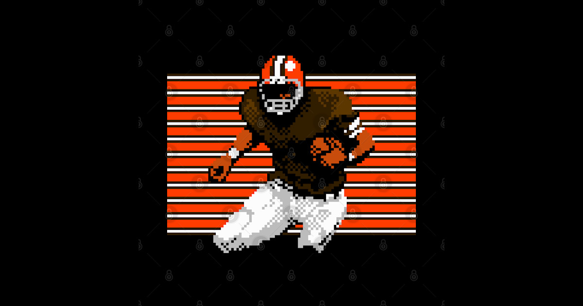 Cleveland Pixel Running Back - Football - Sticker | TeePublic