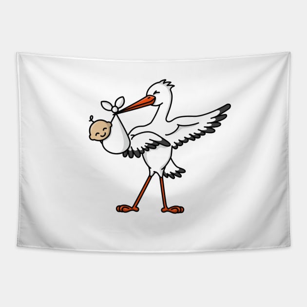 Dab dabbing stork baby birth announcement Tapestry by LaundryFactory