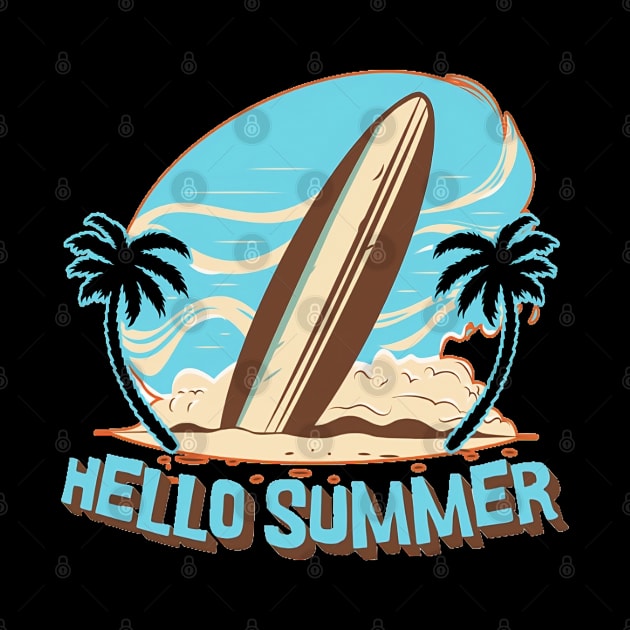 Hello Summer Bye School Vintage Funny Surfer Riding Surf Surfing Lover Gifts by Customo