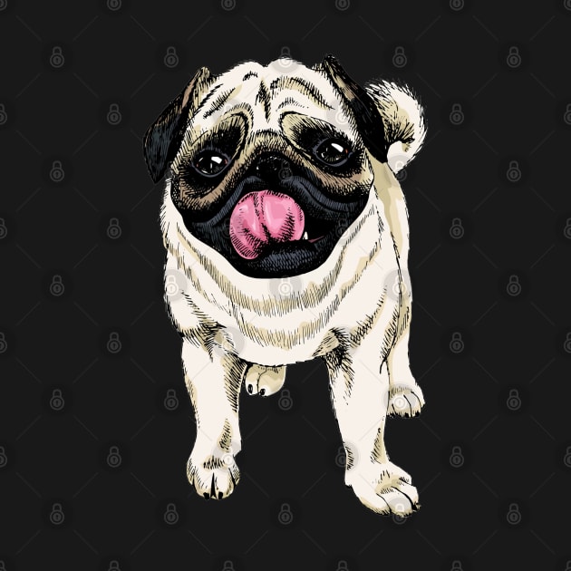 Snazzy Snouts Pug Swagger, Tee Trend for Doggy Admirers by Merle Huisman