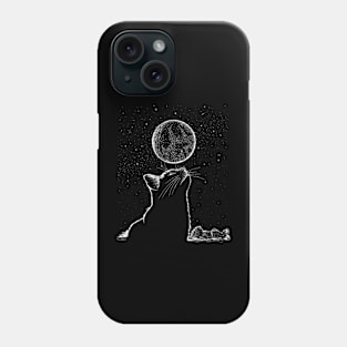 Cat and moon Phone Case