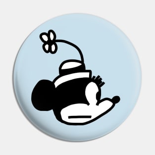 Steamboat Willie Portrait of a Cartoon Girl Mouse Pin