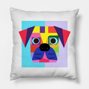 Pop Art Pug Dog Owner Vintage Funny Retro Pug Pillow