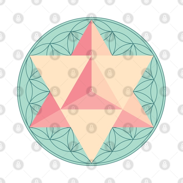 Merkaba with Flower of Life by GalacticMantra