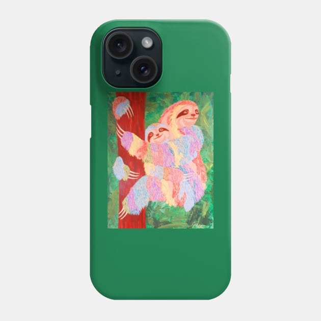 Sloths Mom and Baby Phone Case by Polette Color