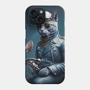 Cool Russian Blue cat - Feline Fashionista #3 Phone Case