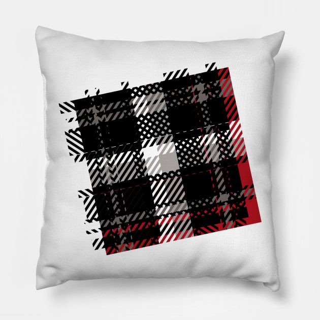 Deconstructed Plaid Pillow by Squidoink