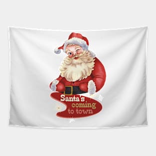 Retro Vintage Santa Claus Christmas Tapestry