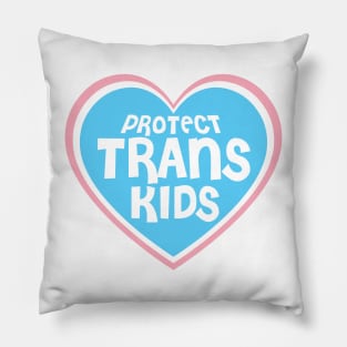 Protect Trans Kids - Heart Blue Pride Pillow