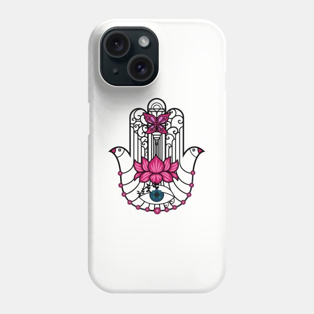 Evil Eye Hamsa Hand of Fatima Phone Case by PrettyVocal