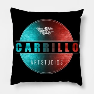 carrillo art studios logo blue and red Pillow