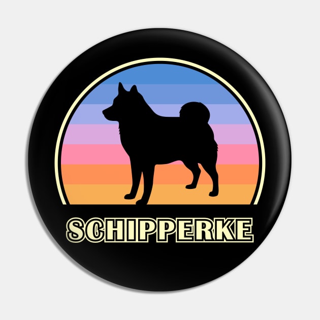 Schipperke Vintage Sunset Dog Pin by millersye