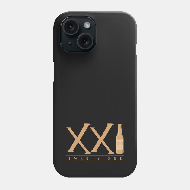 XXI (Twenty One) Beer Roman Numerals Phone Case by VicEllisArt