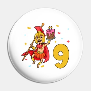 I am 9 with Spartan - kids birthday 9 years old Pin