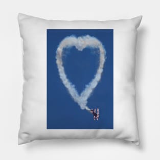 Heart shape smoke and plane Pillow