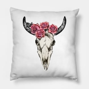 Cow Skull Color Pillow