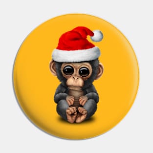 Baby Chimp Wearing a Santa Hat Pin