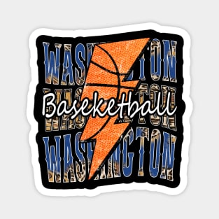 Graphic Basketball Washington Proud Name Vintage Magnet