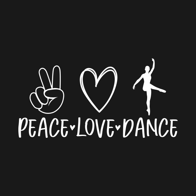 Peace love dance text, dancing design by colorbyte