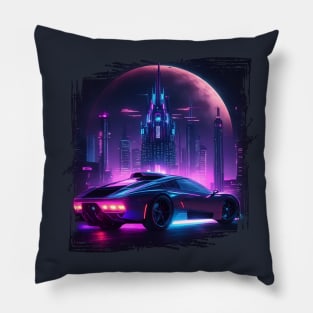 Steampunk City | Speedster Car - AI art Pillow