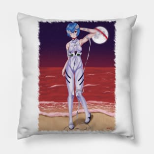 Rei Ayanami Bandage Background Jagged Pillow