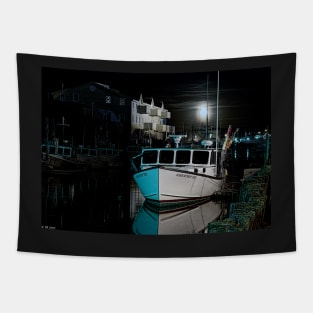 Moon Lit Harbor Tapestry