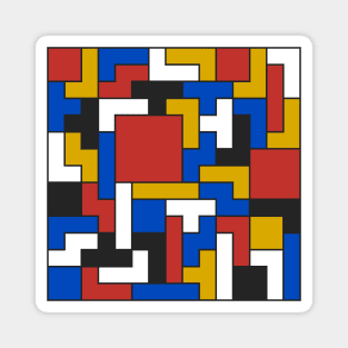 Tetris Mondrian Magnet