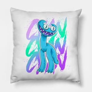 raimbow friends cyan Pillow