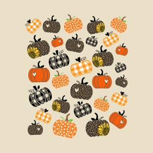 Cute and Funny Pumpkin Pattern - Halloween T-Shirt