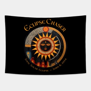 2024 Solar Eclipse Chaser Fan Watching Totality Event Tapestry