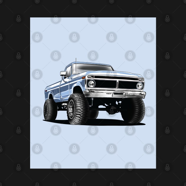 ford f250 obs truck blue poster by naquash