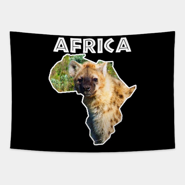 African Wildlife Continent Spotted Hyena Tapestry by PathblazerStudios