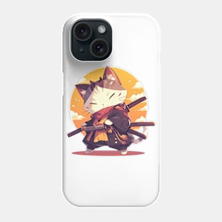 samurai cat Phone Case