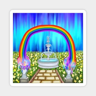 Spring Flower Rainbow Garden Landscape Magnet