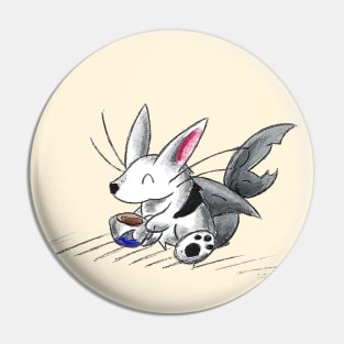 Rabbit Shark Coffee Break Pin