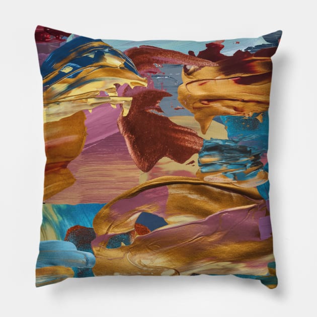 Acrylic Paint Strokes Pillow by NJORDUR