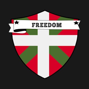 FREEDOM , BASQUE COUNTRY SHIELD, MINIMALIST BASQUE FLAG, I LOVE BASQUE , BORN IN BASQUE T-Shirt