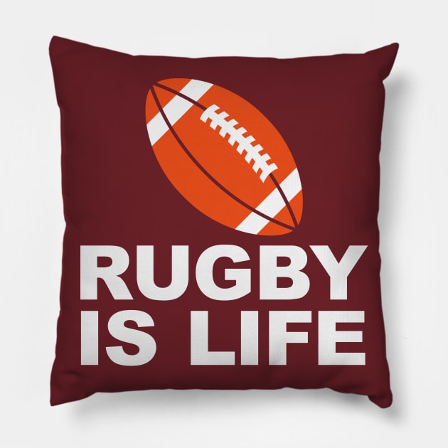 Rugby is life Pillow by JewelryArcade