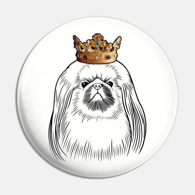 Pekingese Dog King Queen Wearing Crown Pin by millersye