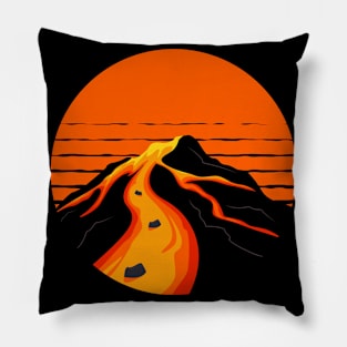 Volcano geology nature illustration motif Pillow