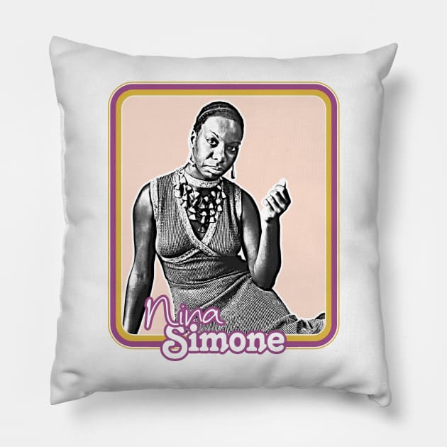 Nina Simone //// Retro Fan Art Design Pillow by DankFutura