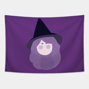 Cute Witch with purple hair and black hat 🔮 Tapestry