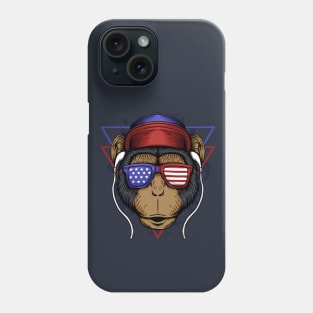 Monkey America flag Phone Case