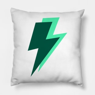 Green Lightning Bolts Pattern Pillow