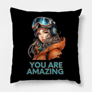 Amazing Winter Girl Pillow