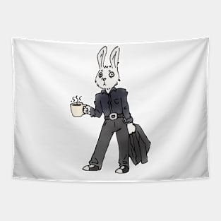 rabbit with a coffee Tapestry