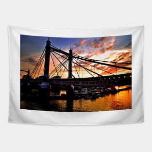 Albert Bridge Sunset River Thames London Tapestry